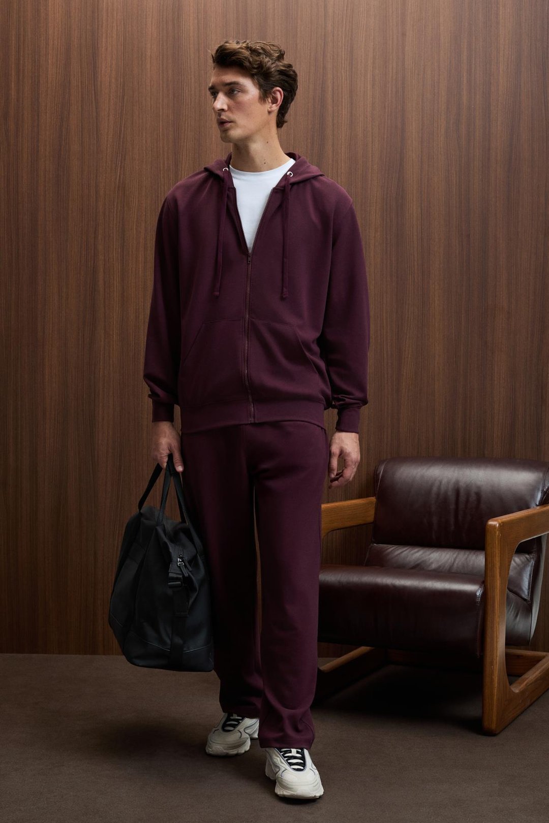 GRIFFIN Erkek Kordonlu Beli Lastikli Metal Kuş Gözü Detaylı Bordo Eşofman Altı