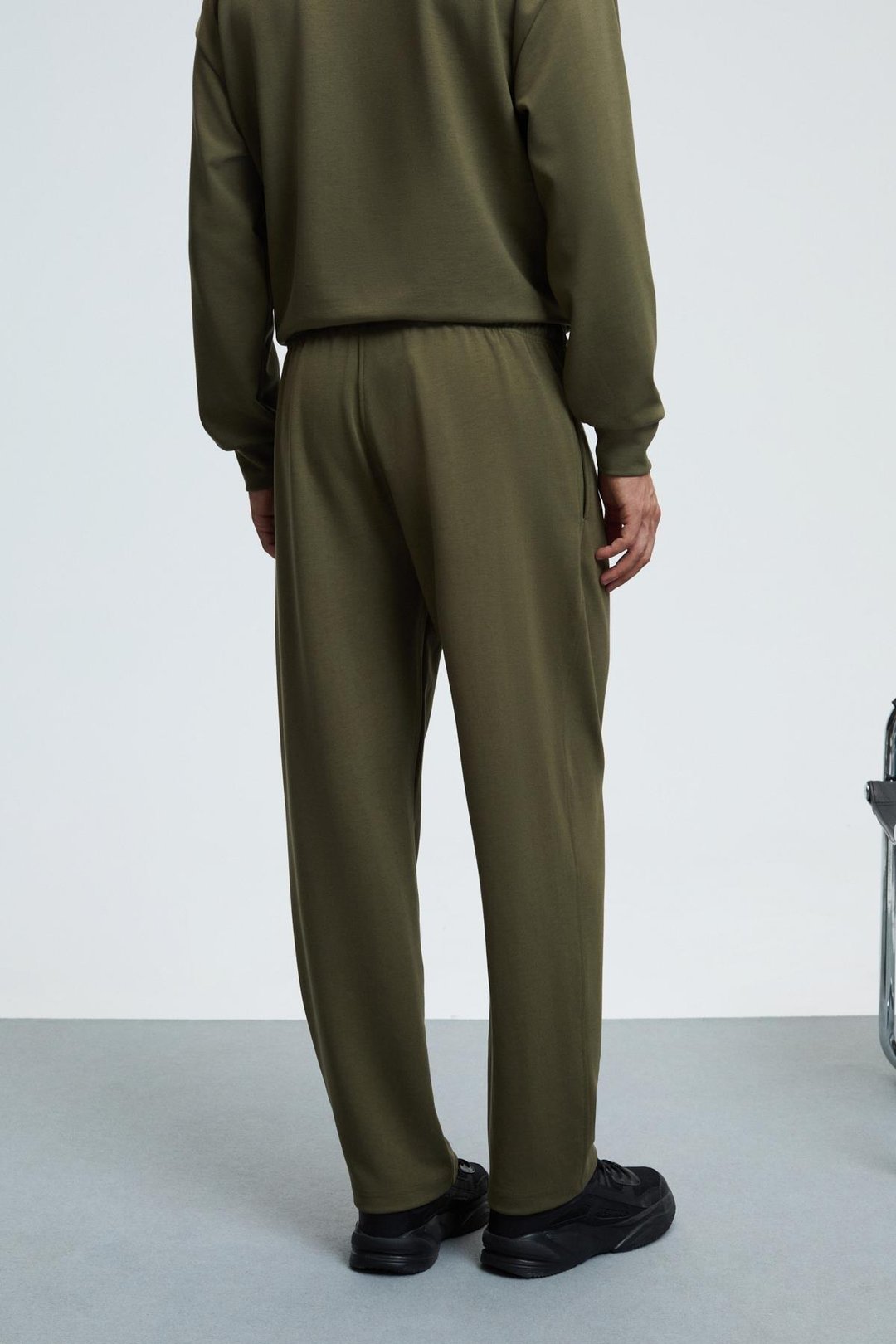 GRIFFIN Erkek Kordonlu Beli Lastikli Metal Kuş Gözü Detaylı Haki Eşofman Altı