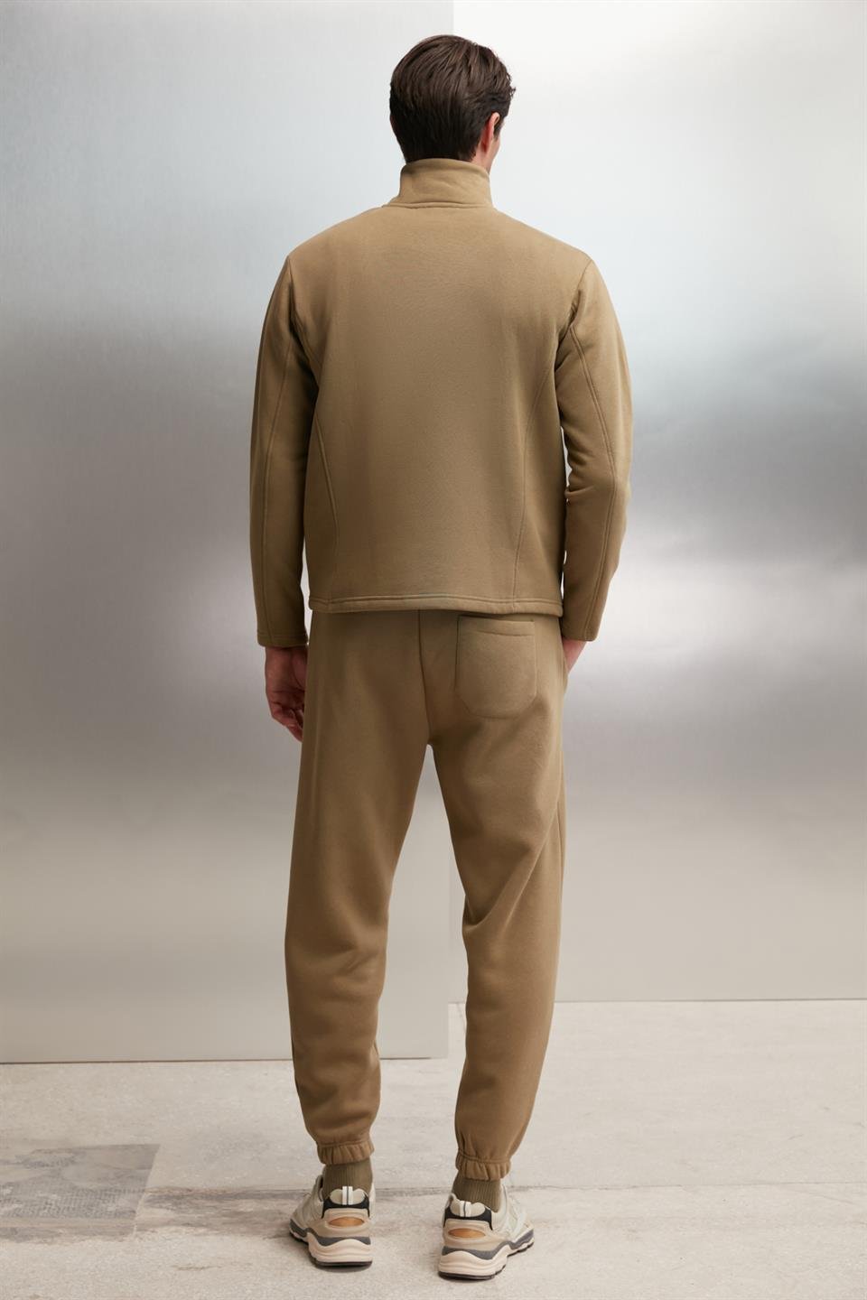 HALDEN Örme Oversize Haki Tekli Sweatshirt