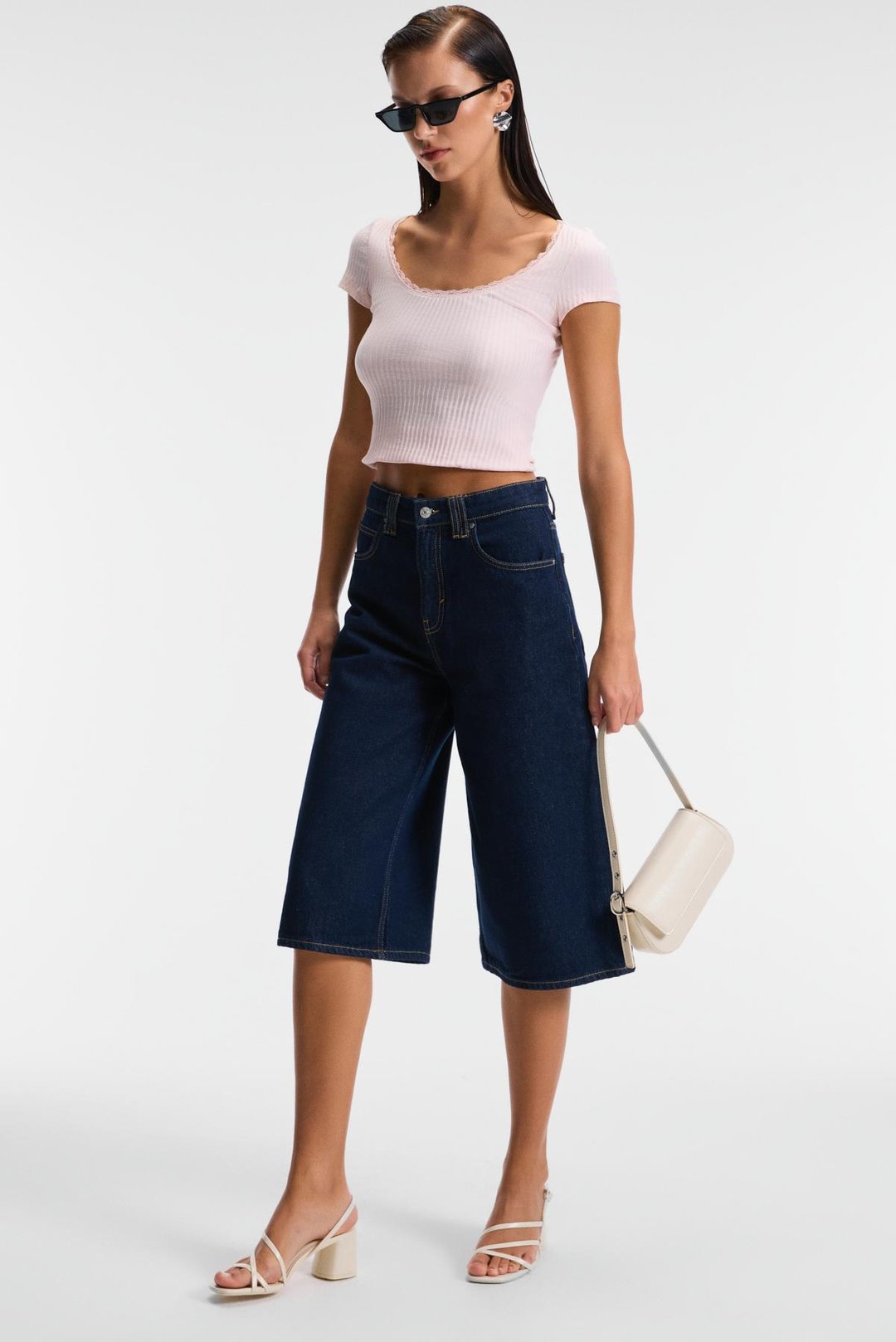 HANIFFIS Kadın Slim Havuz Yaka Uzun Kollu İnce Pembe Bluz