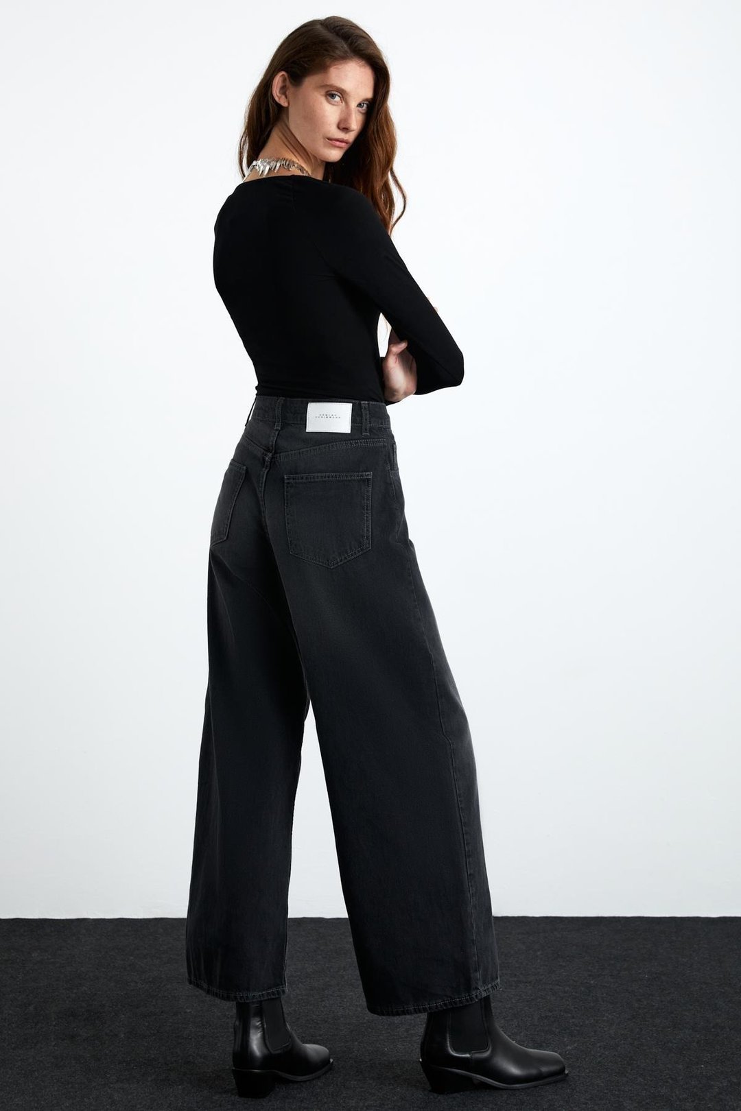 HILLARY Kadın Viskon Likralı Derin Kare Yaka Çift Kat Siyah Bluz