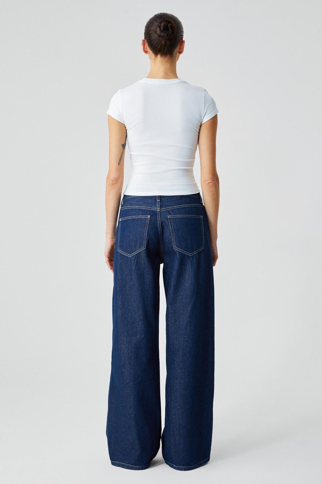 HOPEWELL Kadın Yuvarlak Yaka Örme Slim Fit Beyaz T-Shirt