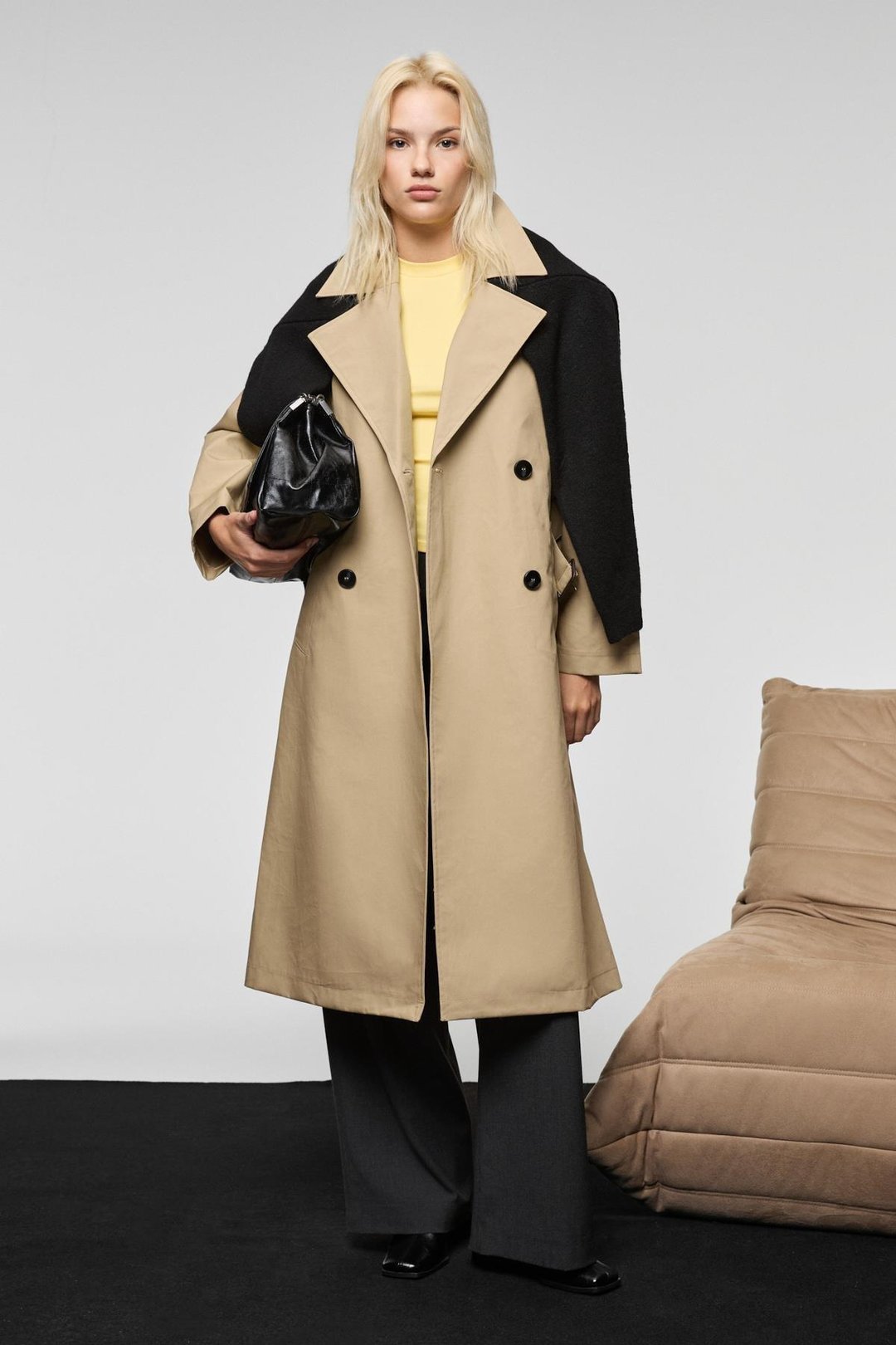 HOPEWELL Kadın Yuvarlak Yaka Örme Slim Fit Sarı T-Shirt