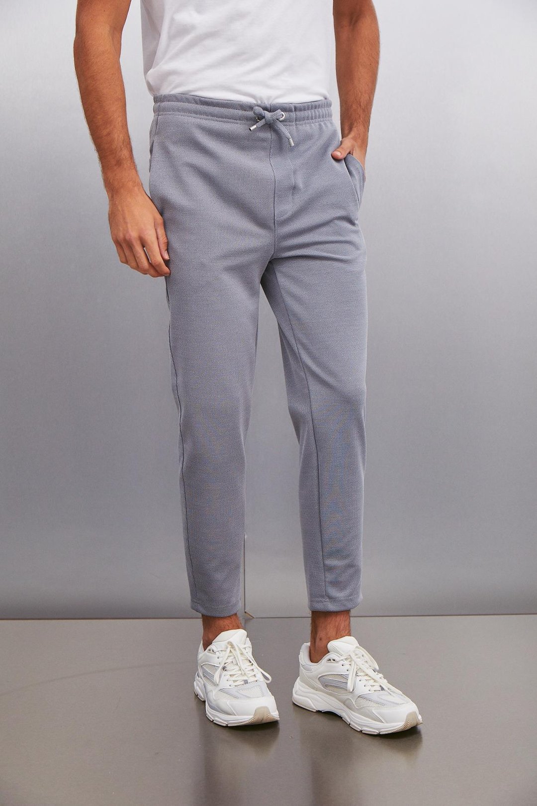 HUXLEY  Regular Gri Tekli Pantolon