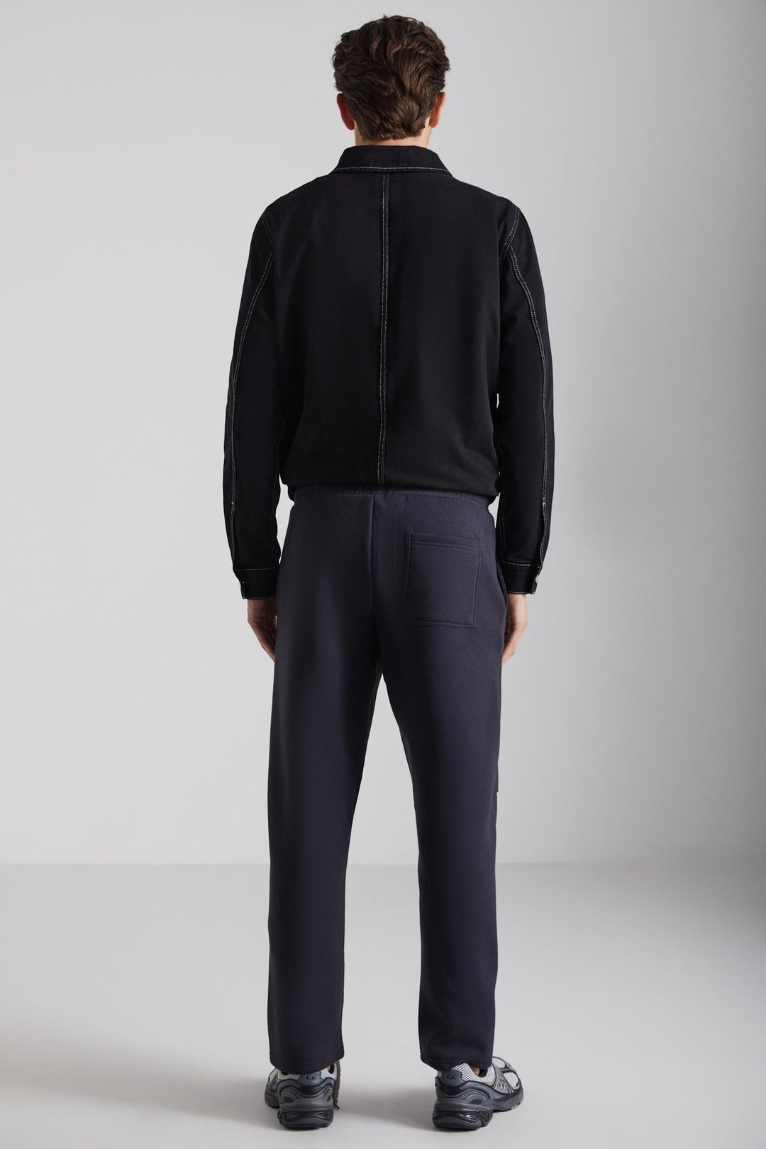 IAKOB Erkek Organik Pamuklu İçi polarlı Sprey Baskılı Streetwear Jogger Antrasit Eşofman Altı