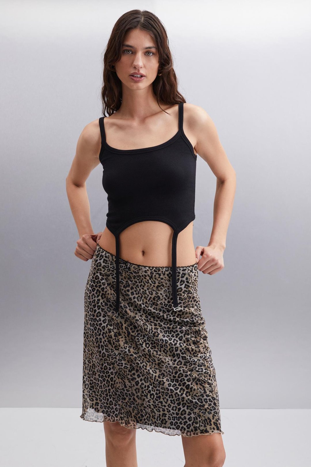 INERT Slim Slim Leopar Desenli Tekli Etek