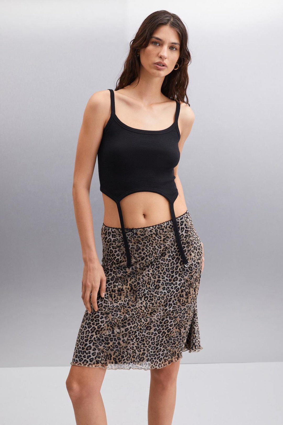 INERT Slim Slim Leopar Desenli Tekli Etek