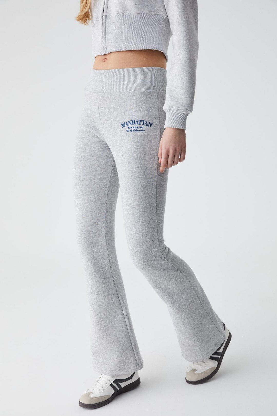 IRESSEN Kadın Nakış Desenli Regular Fit Grimelanj Eşofman Altı