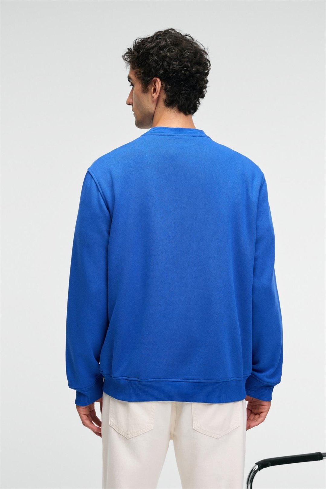 IRVING Erkek Yuvarlak Yaka Göğsü Ve Önü Regular Fit Mavi Sweatshirt