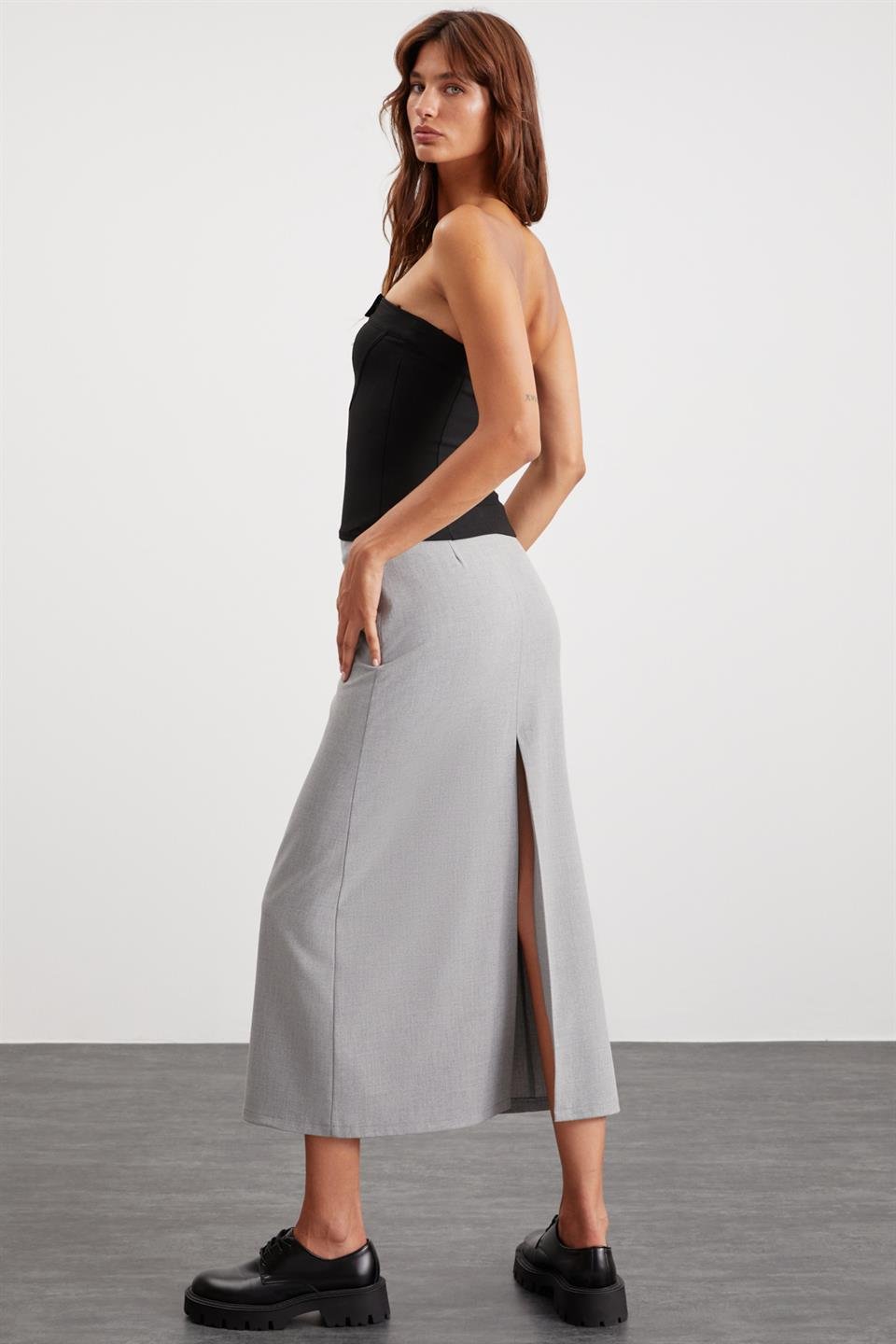 ISLA   Gri Tekli Etek