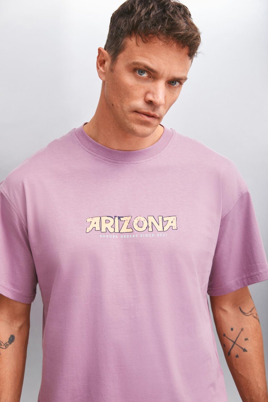 JAKE  Oversize Mürdüm Tekli T-Shirt