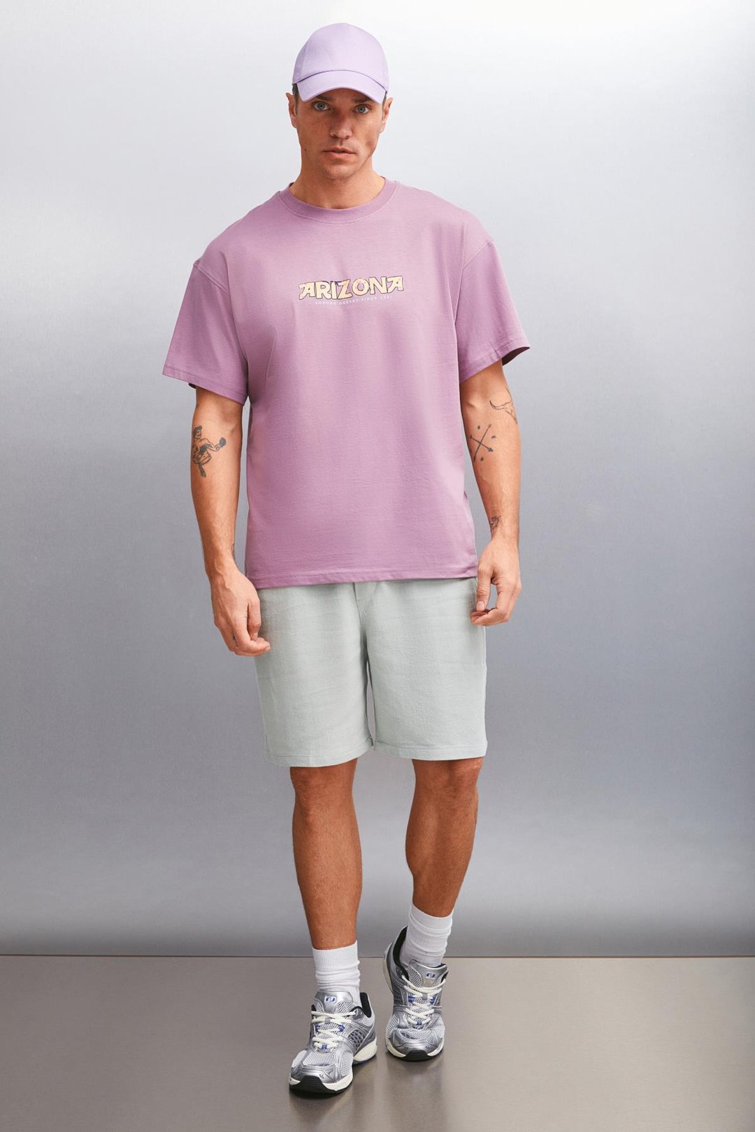 JAKE  Oversize Mürdüm Tekli T-Shirt