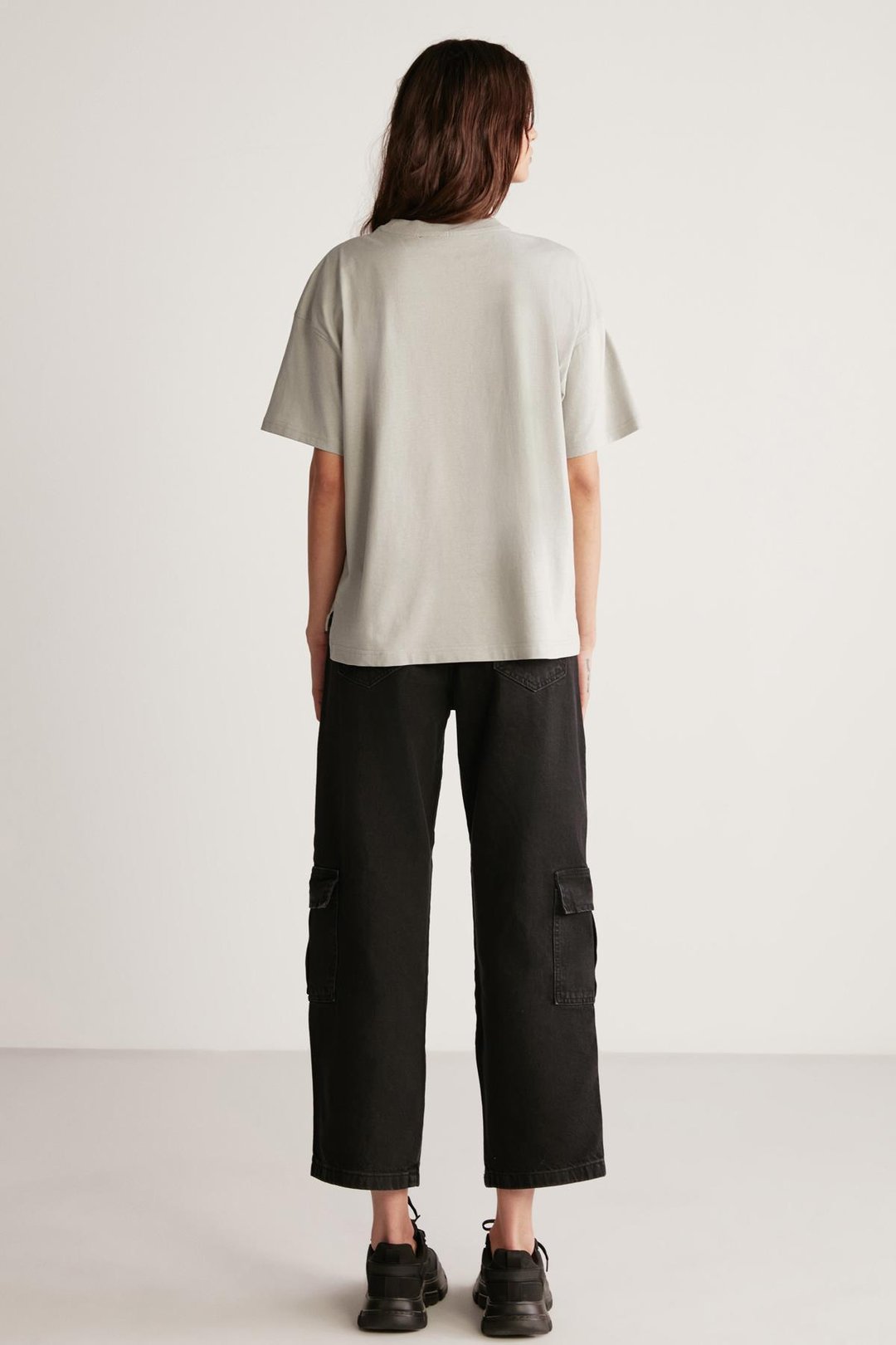 JEMMY Basic Relaxed Açık Gri Tekli T-Shirt