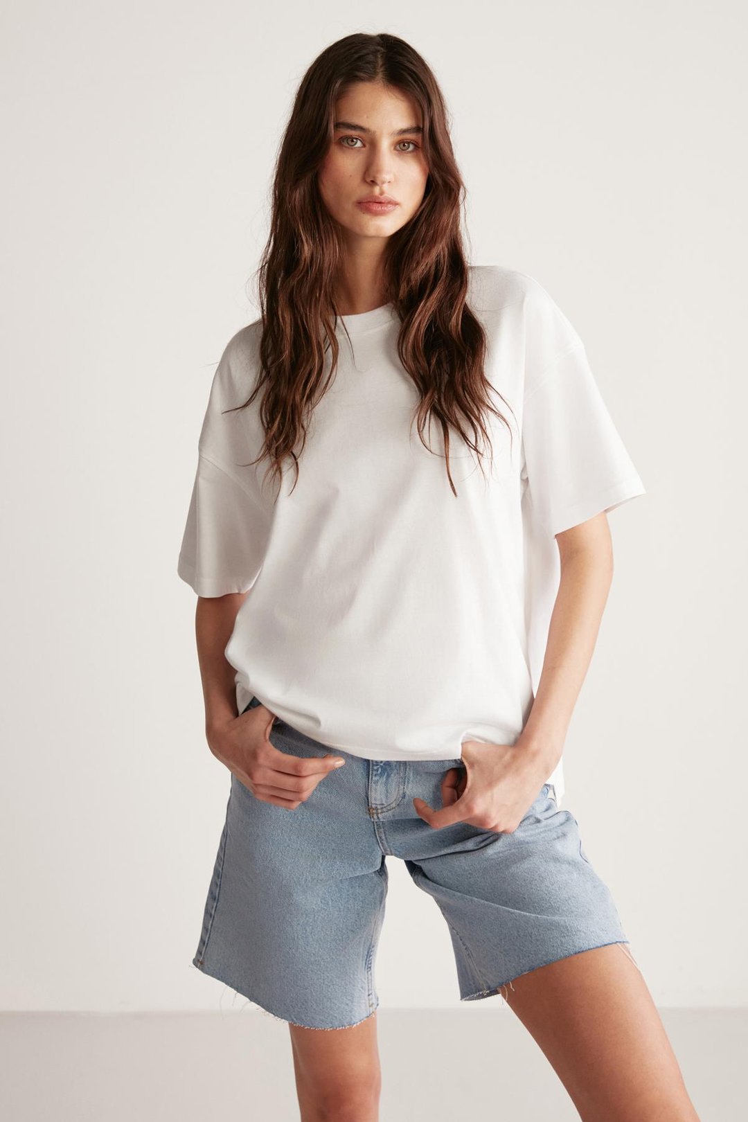 JEMMY Basic Relaxed Beyaz Tekli T-Shirt