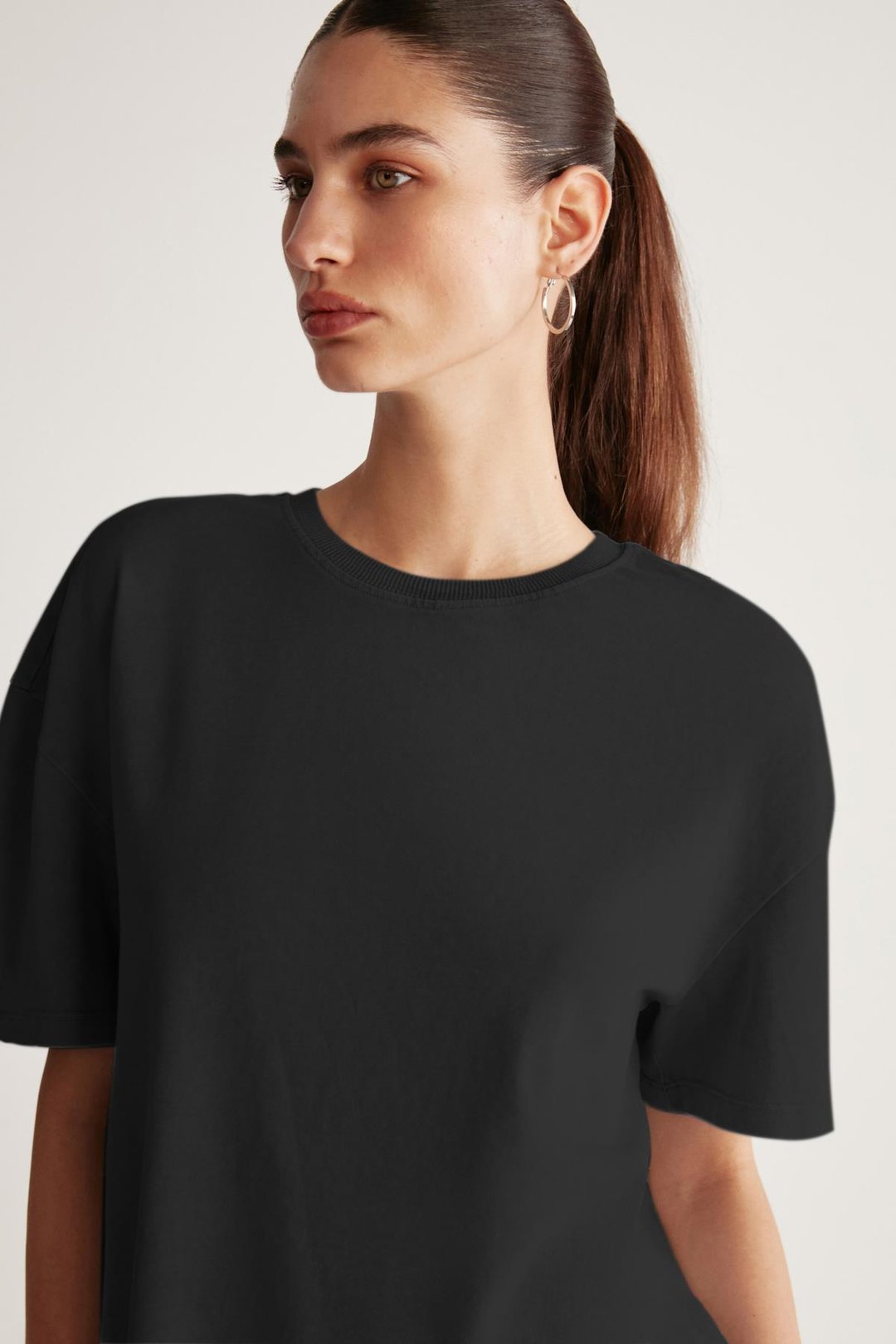 JEMMY Basic Relaxed Siyah Tekli T-Shirt