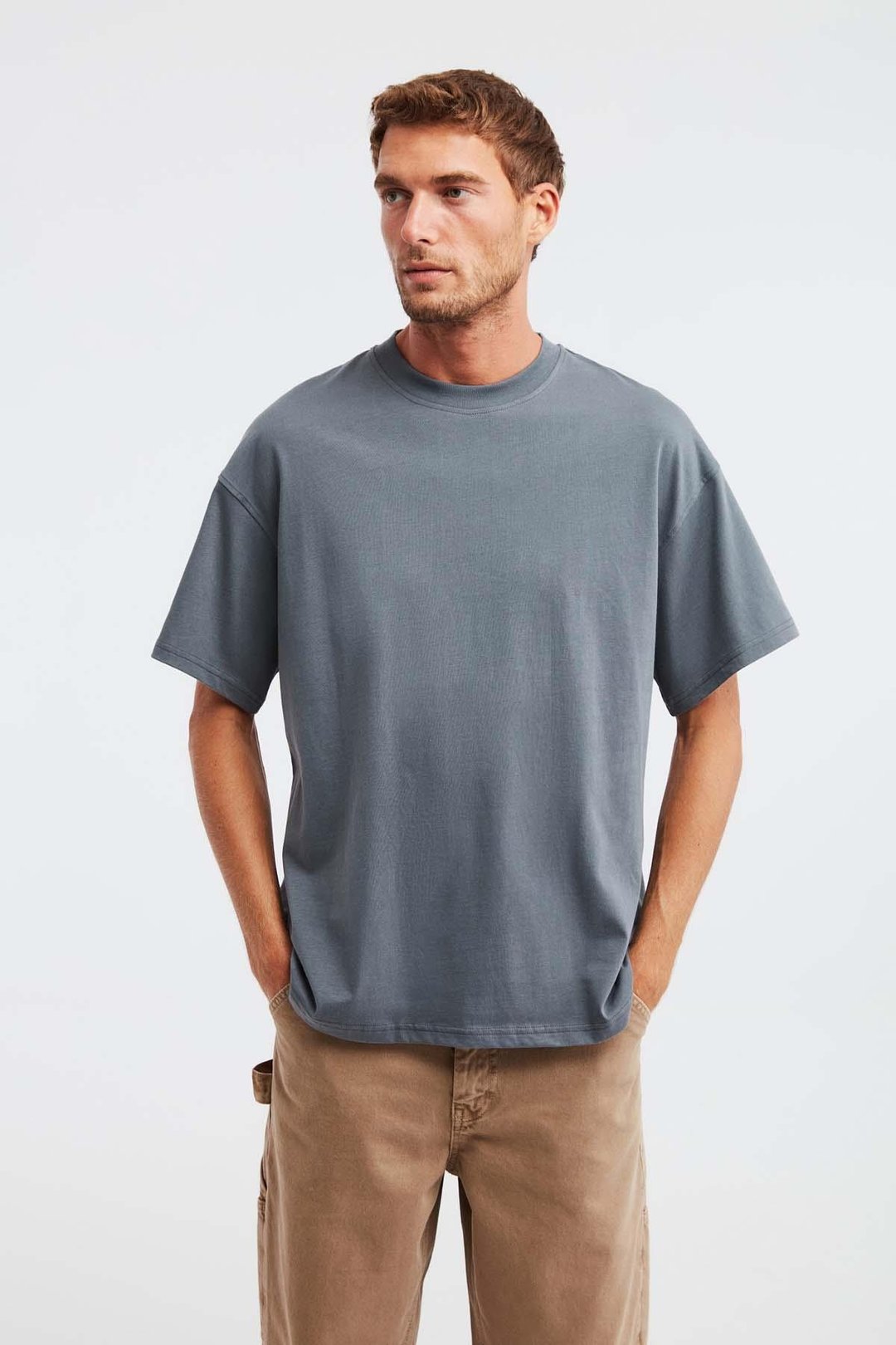 JETT  Oversize Açık Gri  T-Shirt