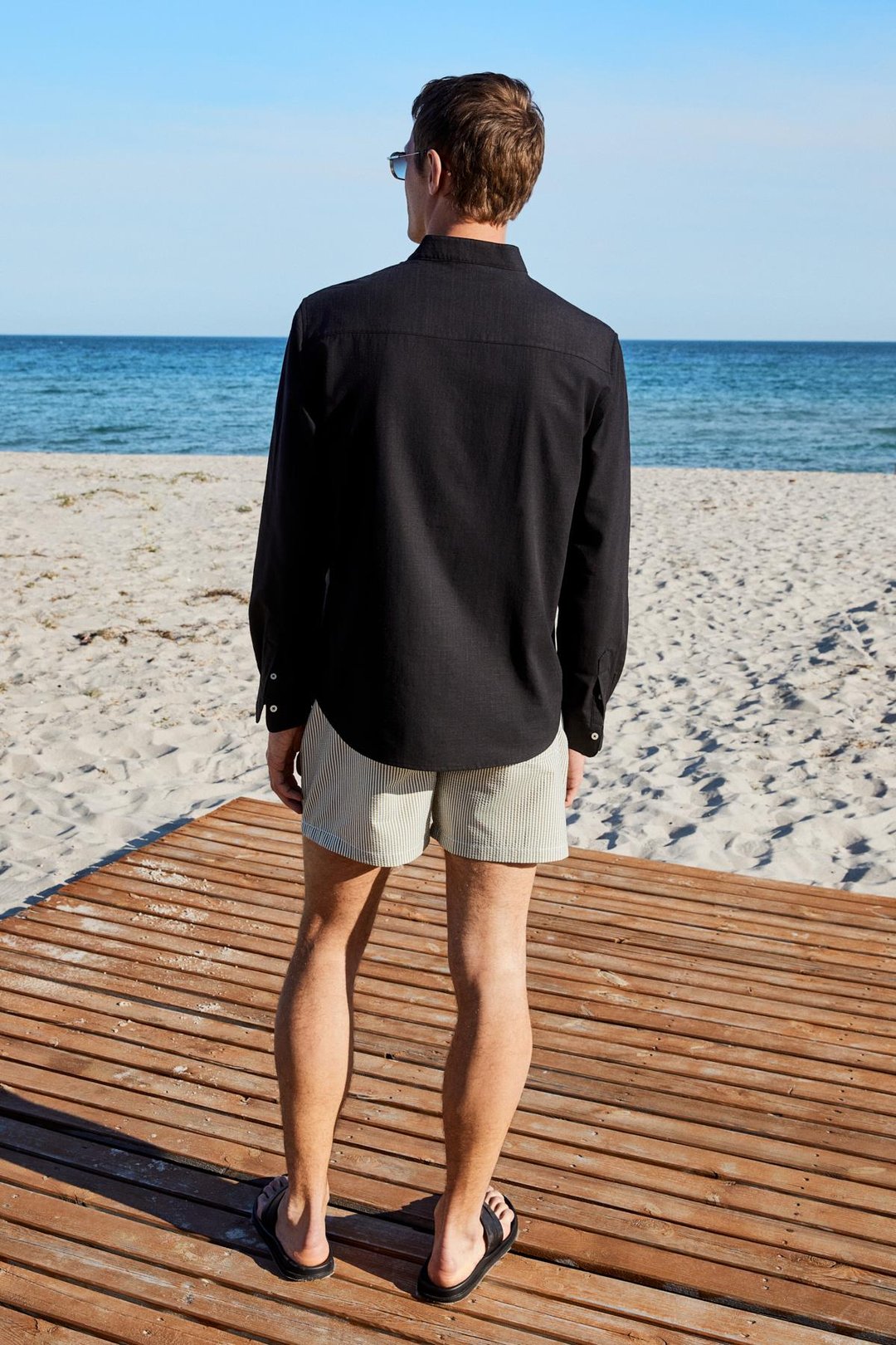 JEZER Erkek Hakim Yaka Uzun Kollu %100 Pamuk Regular Fit Siyah Gömlek