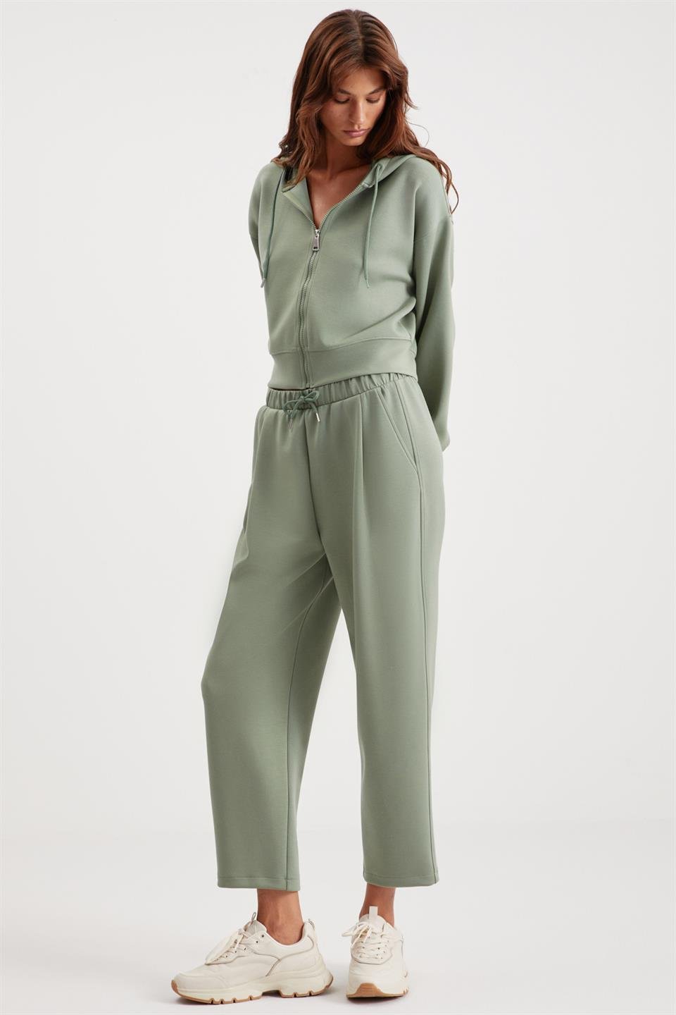 JILL  Relaxed Mint Yeşil Tekli Sweatshirt