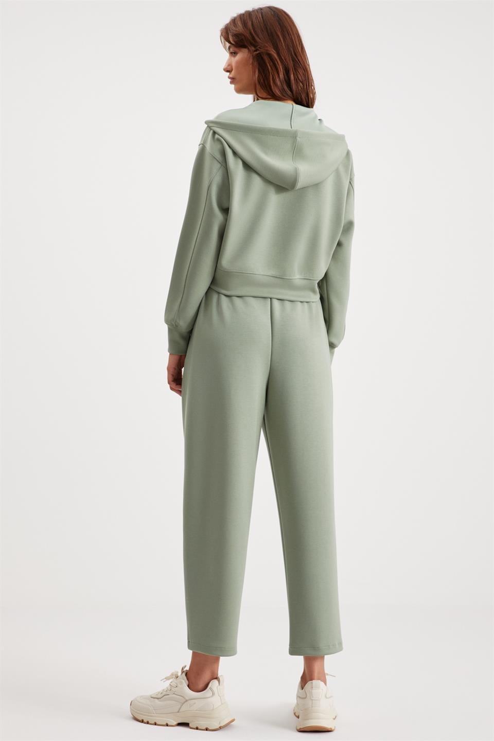 JILL  Relaxed Mint Yeşil Tekli Sweatshirt