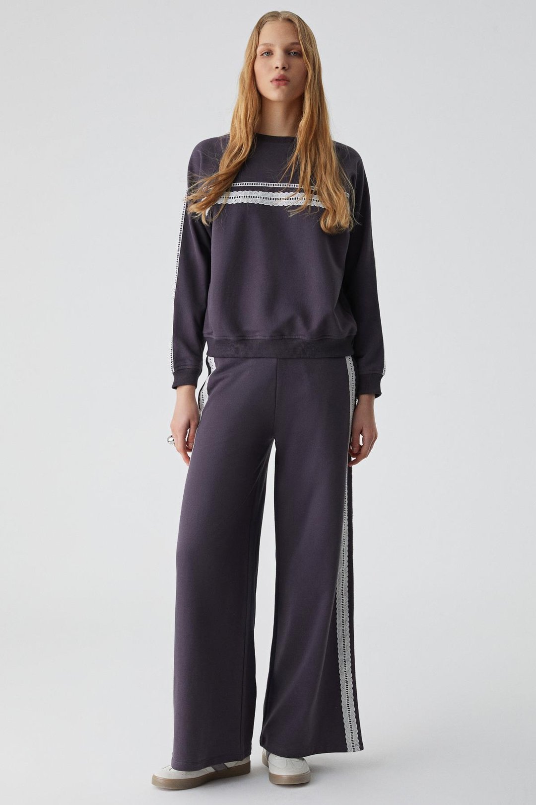 JINX Kadın %100 Pamuk Kapüşonlu Fermuarlı Mor Sweatshirt