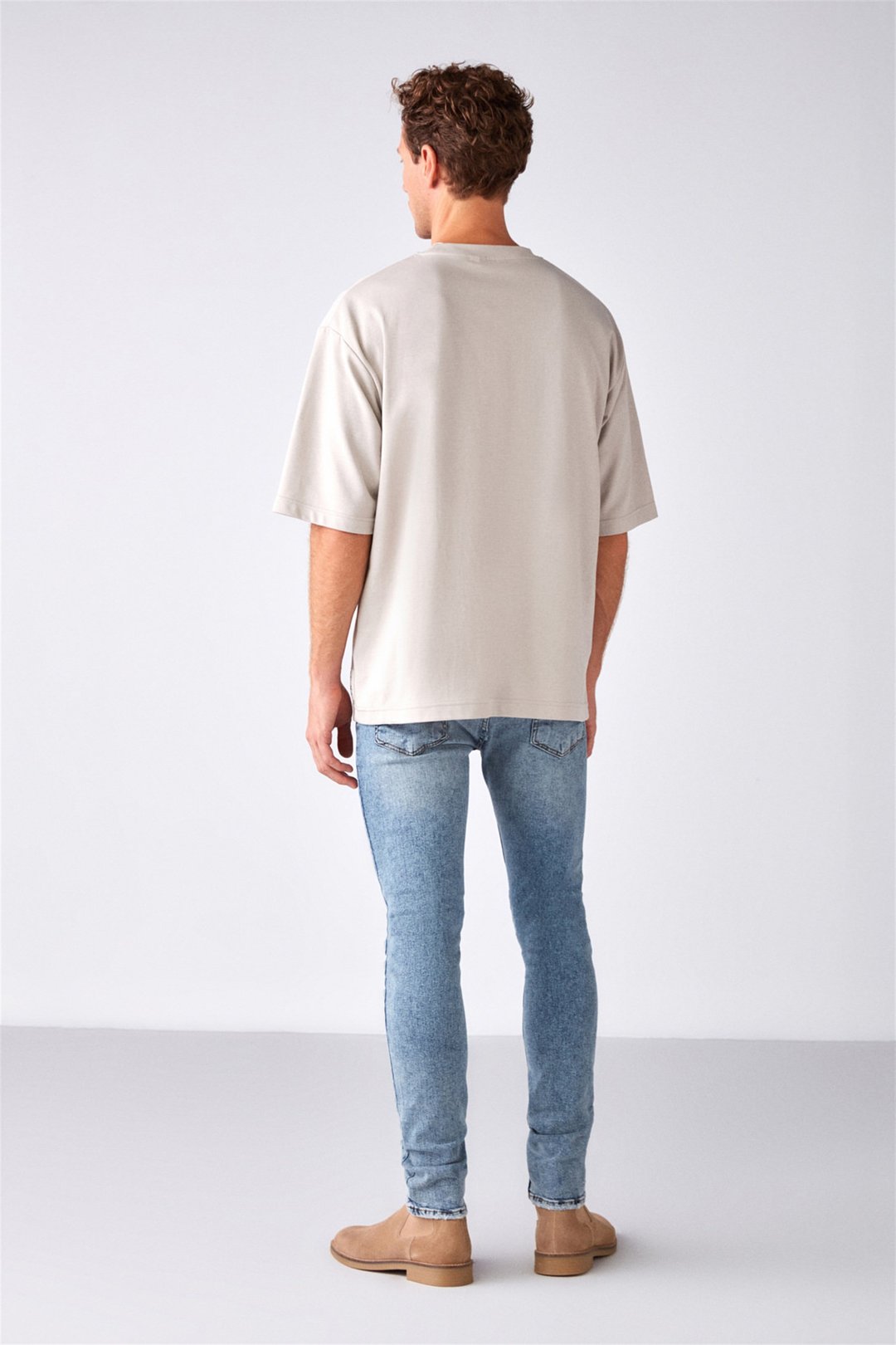JOEL Örme Oversize Taş Rengi  T-Shirt