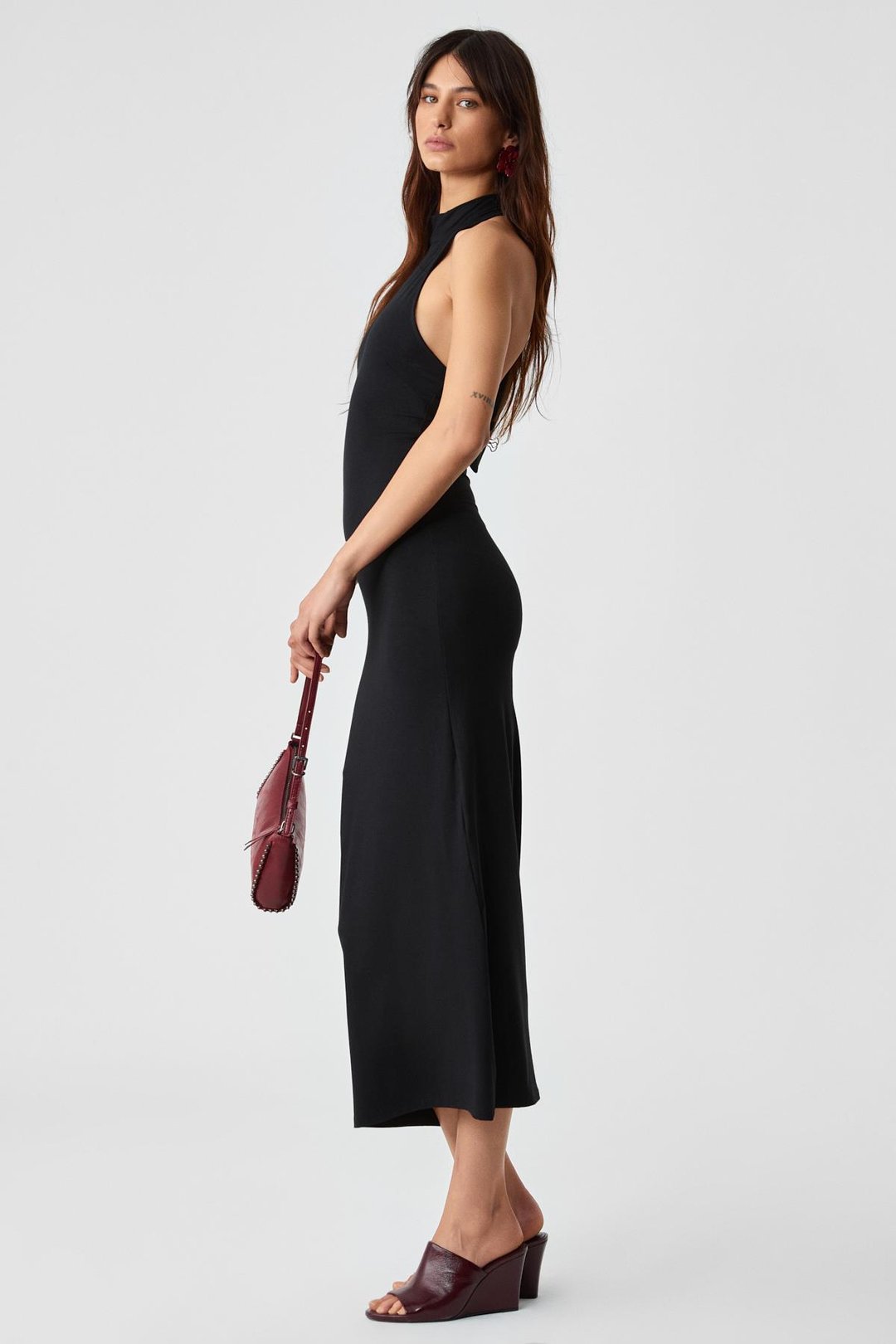 JOJOSE Kadın Boğazlı Kolsuz Regular Siyah Elbise