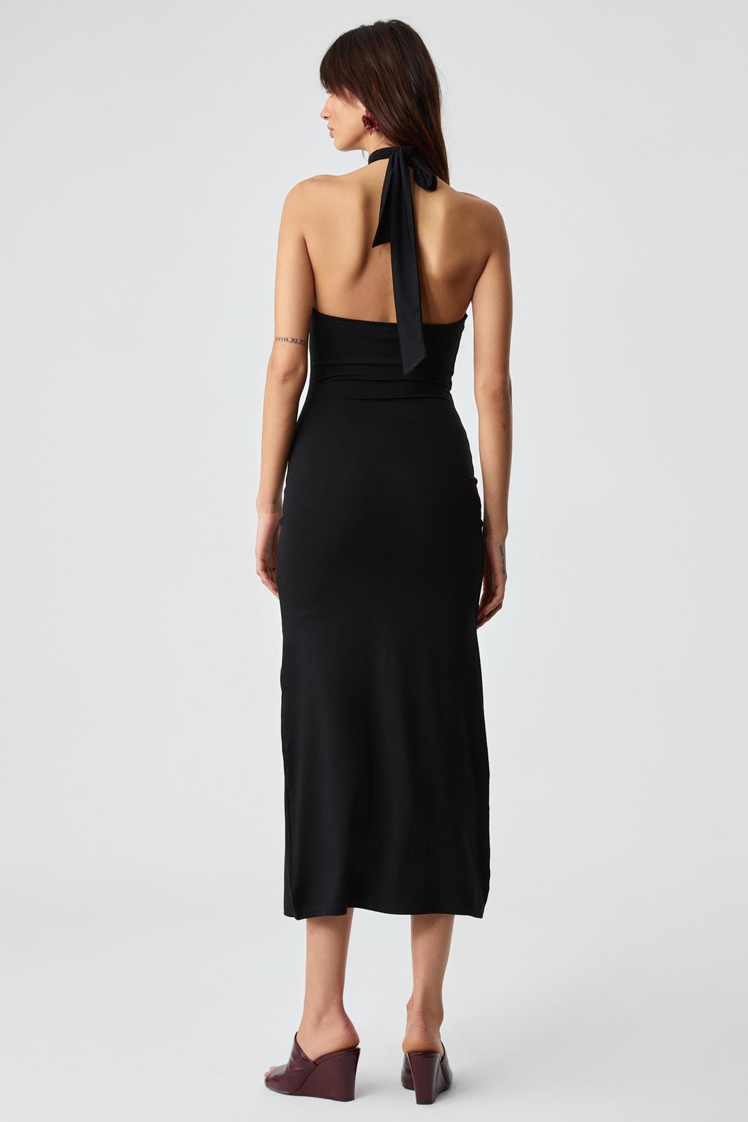 JOJOSE Kadın Boğazlı Kolsuz Regular Siyah Elbise