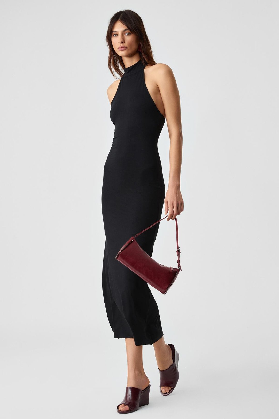 JOJOSE Kadın Boğazlı Kolsuz Regular Siyah Elbise