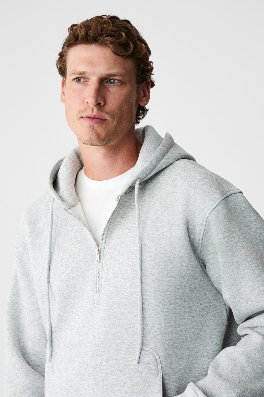 JUSTUS Erkek Kapüşonlu Kanguru Cepli Fermuar Yakalı Grimelanj Sweatshirt