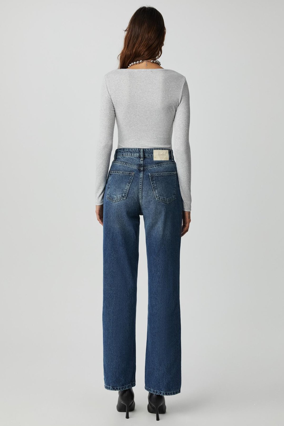 KALANI Kadın Uzun Kollu V Yaka Patlı Düğmeli Grimelanj Body