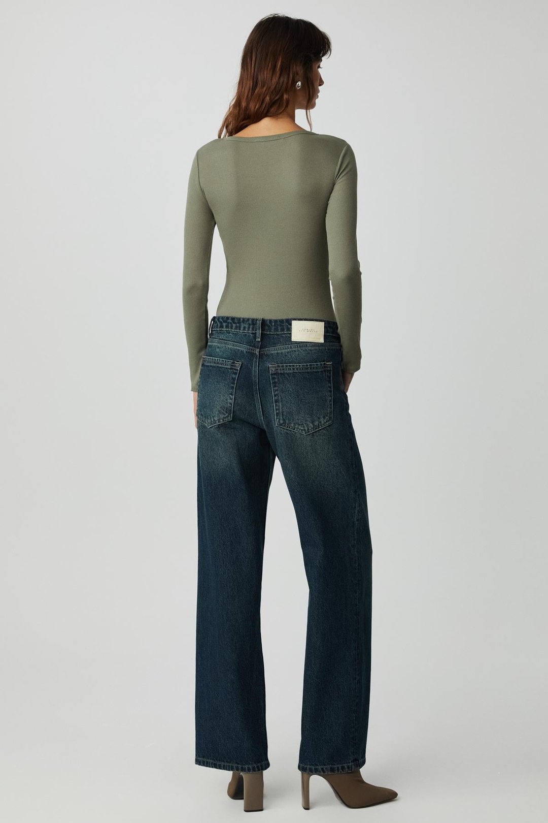 KALANI Kadın Uzun Kollu V Yaka Patlı Düğmeli Mint Yeşil Body