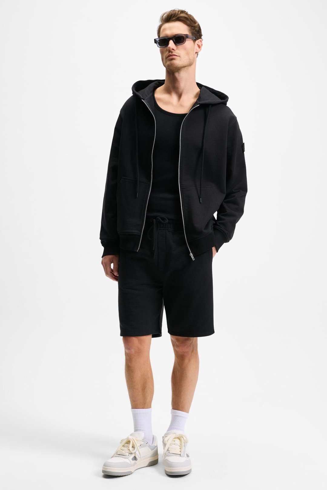 KEPA Erkek Beli Lastikli Cepli Relaxed Fit Siyah Şort