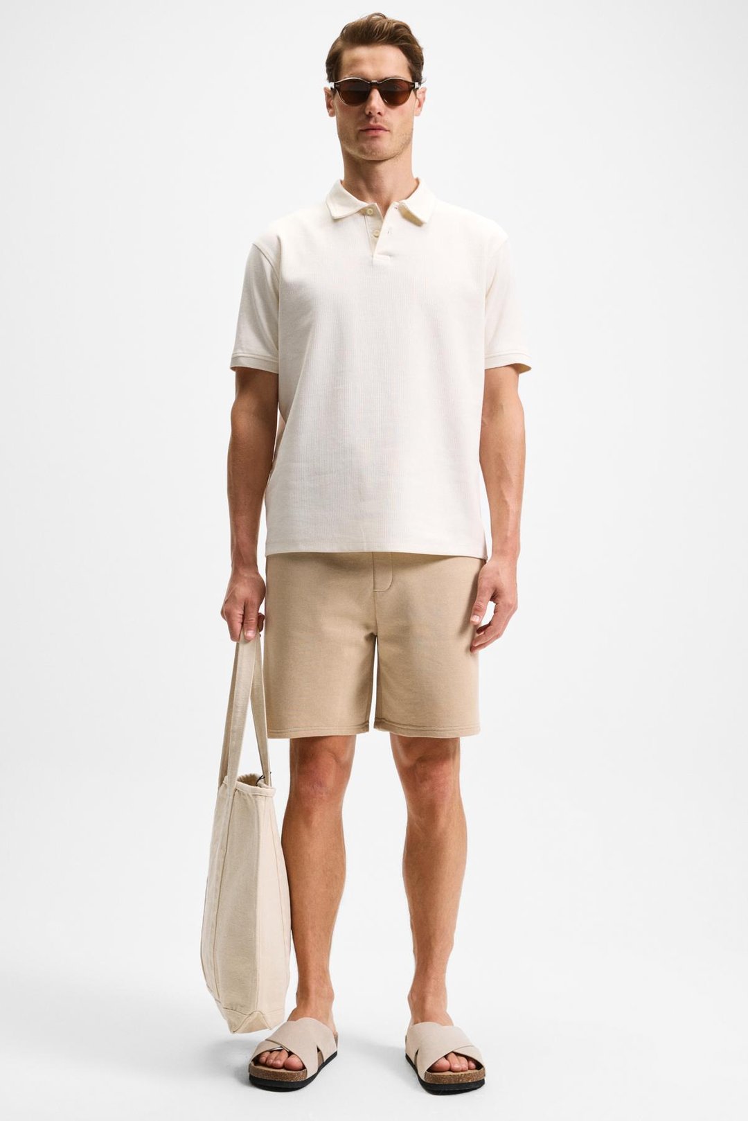 KEPA Erkek Beli Lastikli Cepli Relaxed Fit Bej Şort