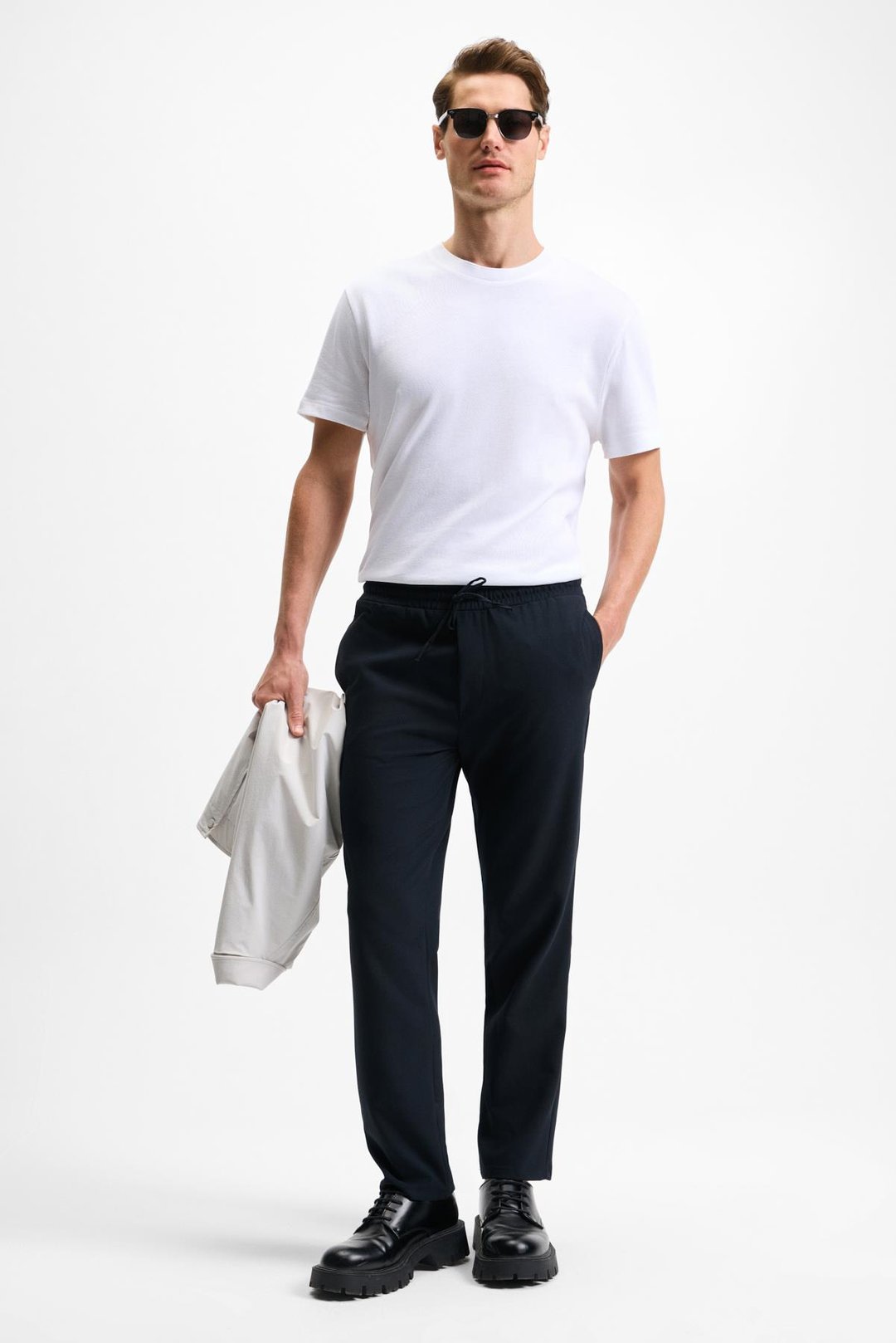 KHORN Erkek Relaxed Bağcıklı Normal Paça Lacivert Pantolon