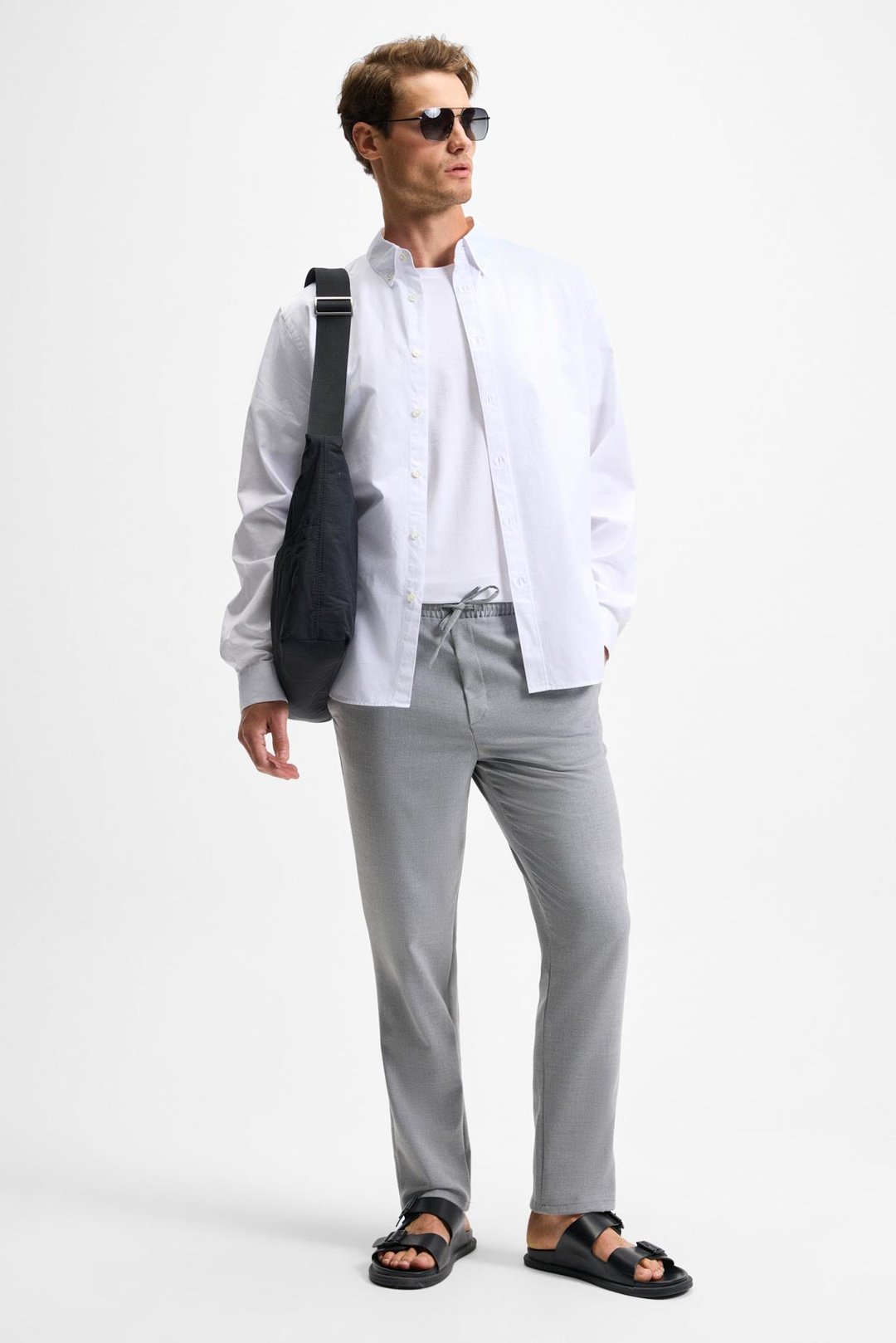 KHORN Erkek Relaxed Bağcıklı Normal Paça Açık Gri Pantolon