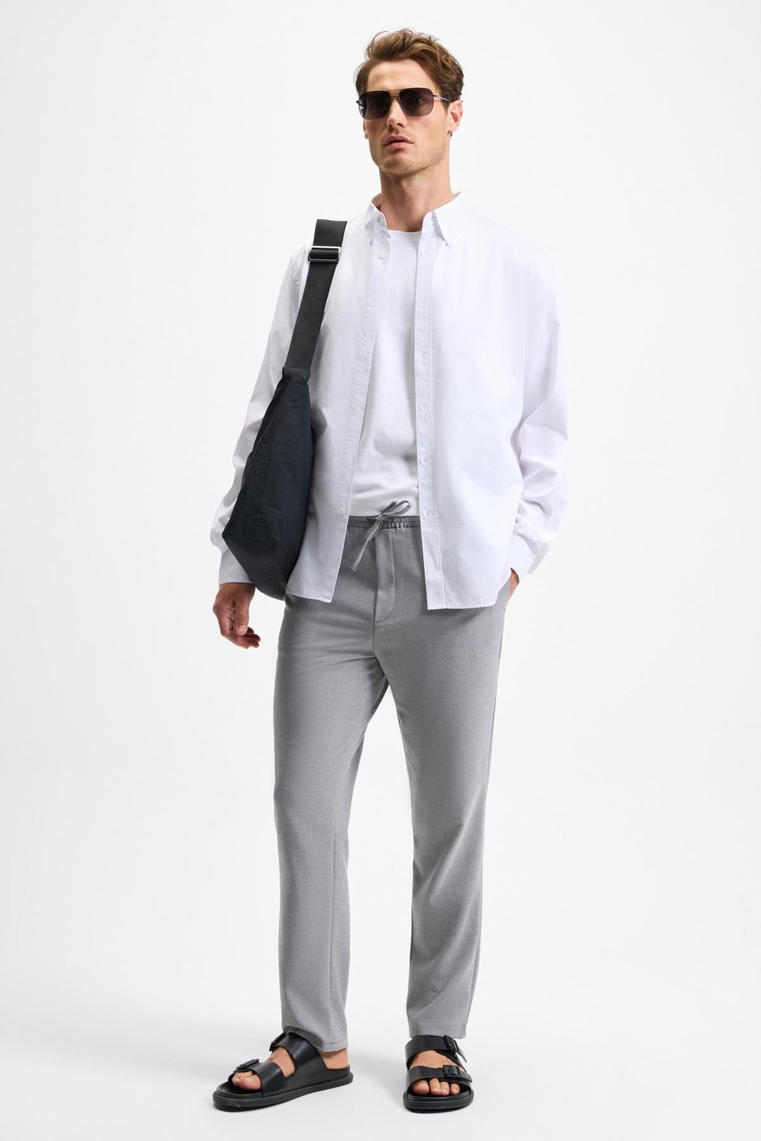 KHORN Erkek Relaxed Bağcıklı Normal Paça Açık Gri Pantolon