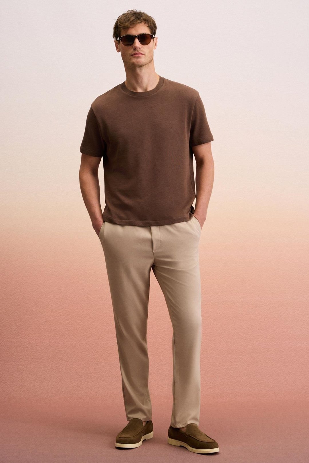 KHORN Erkek Relaxed Bağcıklı Normal Paça Bej Pantolon