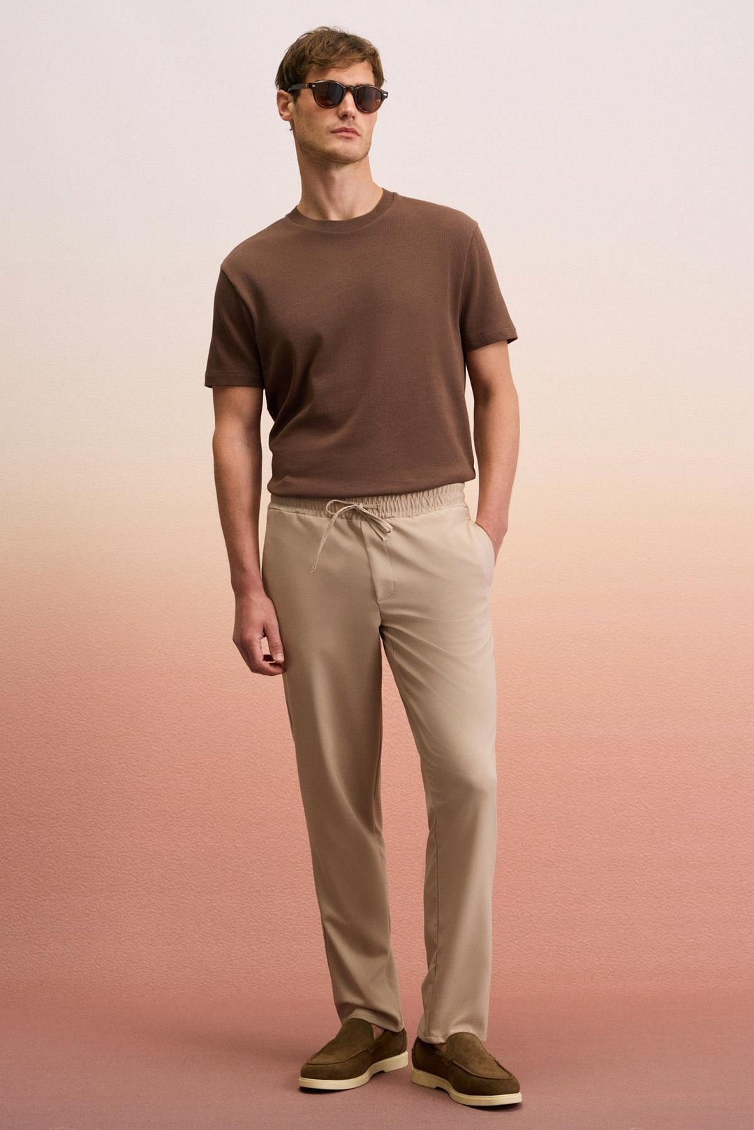 KHORN Erkek Relaxed Bağcıklı Normal Paça Bej Pantolon