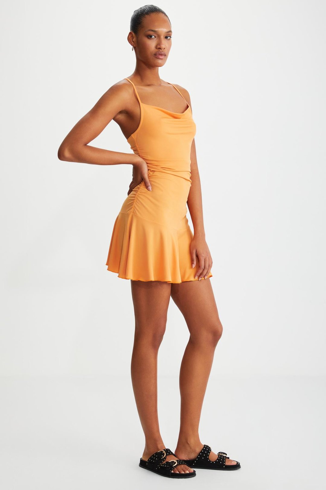 KORALIA  Relaxed Turuncu Tekli Elbise