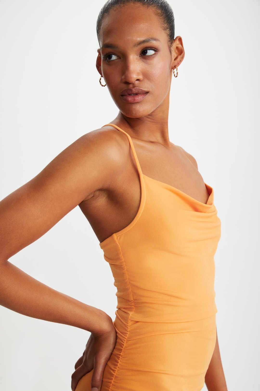 KORALIA  Relaxed Turuncu Tekli Elbise