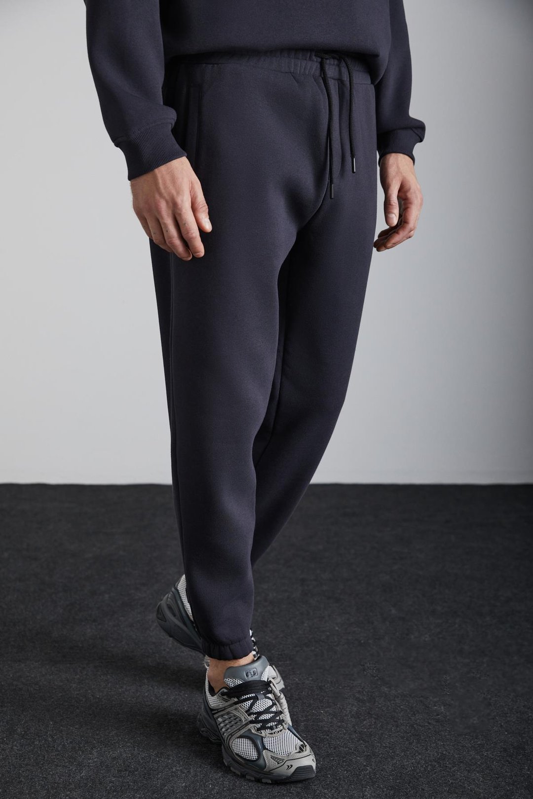 KYOTO  Relaxed Antrasit Tekli Eşofman Altı