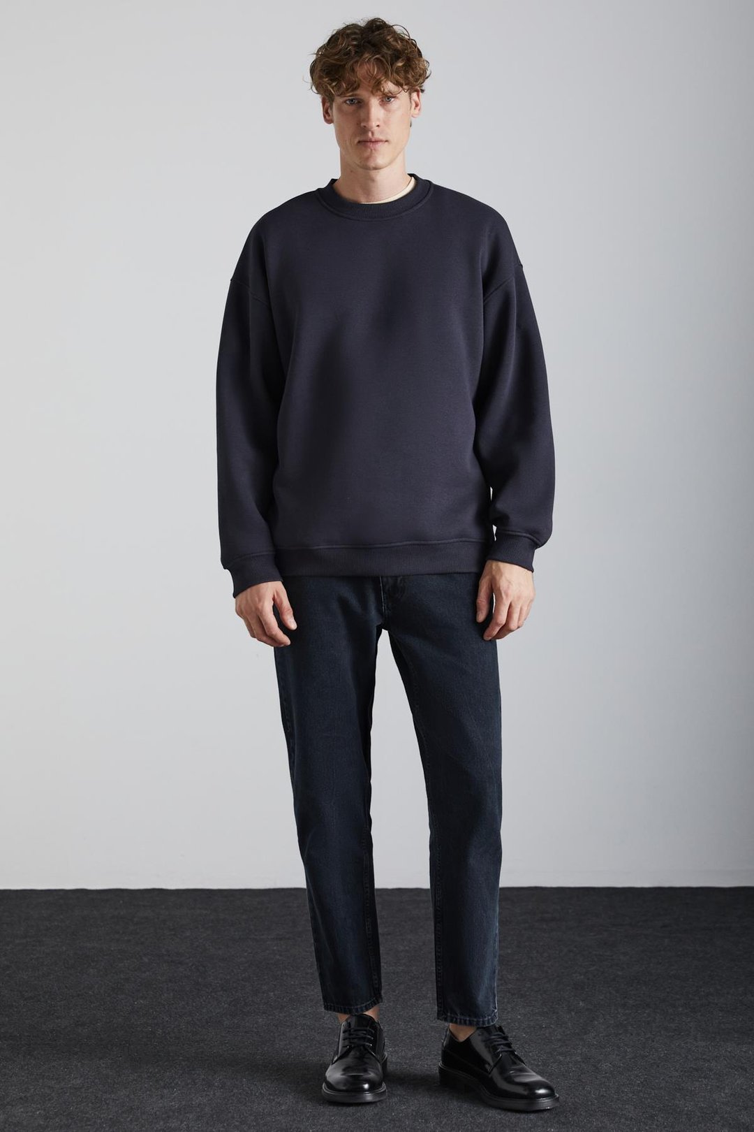 KYOTO  Relaxed Antrasit Tekli Eşofman Altı