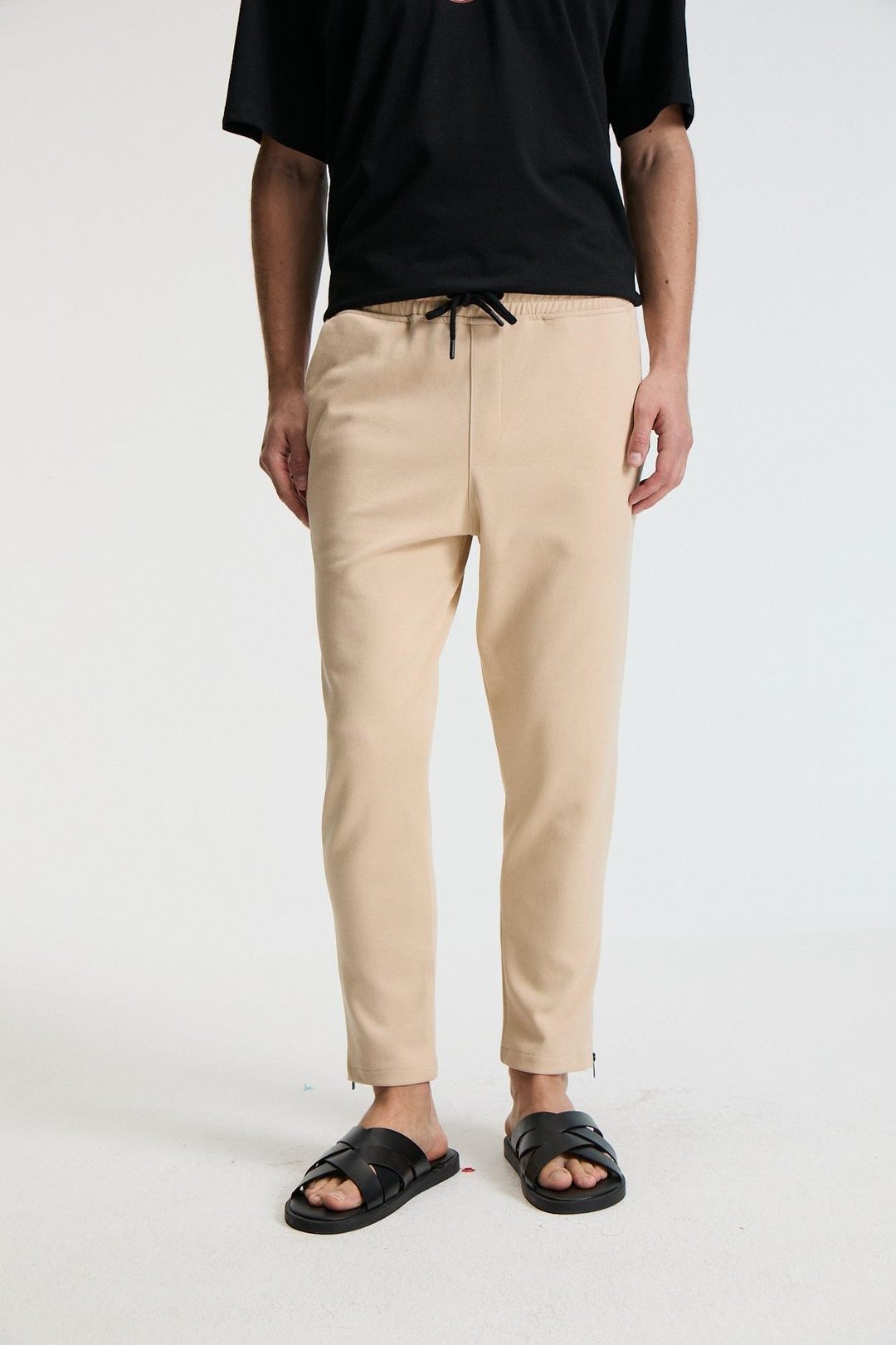 LAMARE Erkek Beli Lastikli Yanları Cepli Regular Fİt Bej Eşofman Altı