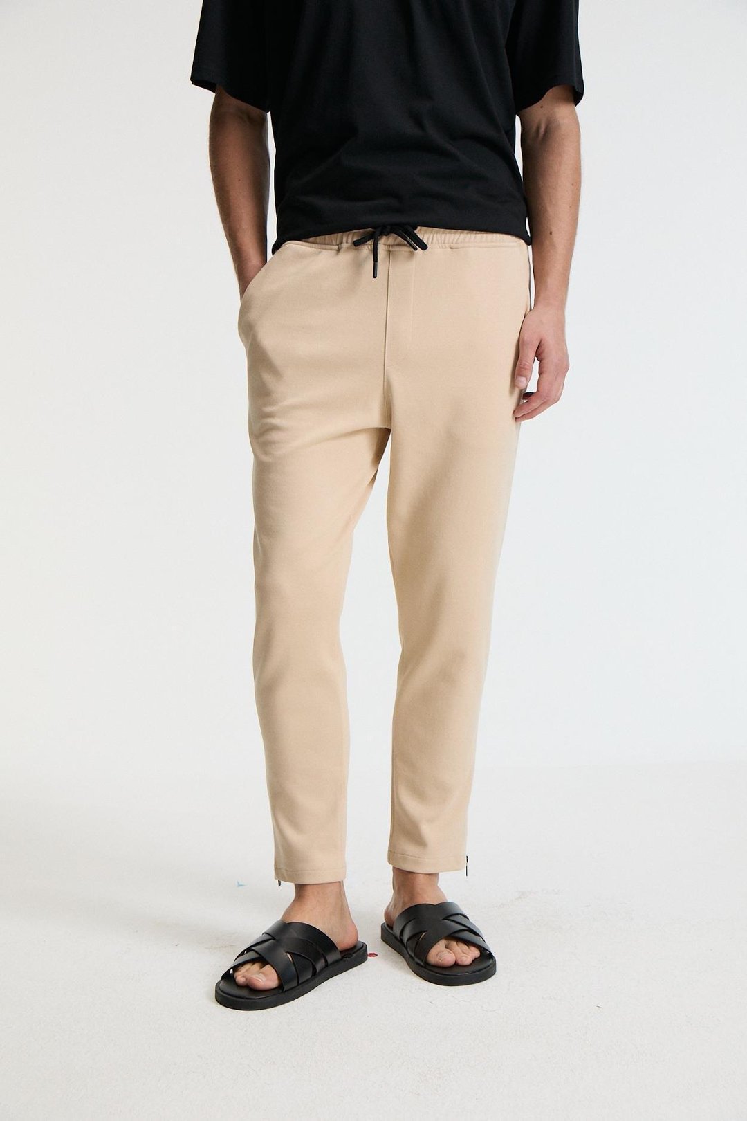 LAMARE Erkek Beli Lastikli Yanları Cepli Regular Fİt Bej Eşofman Altı