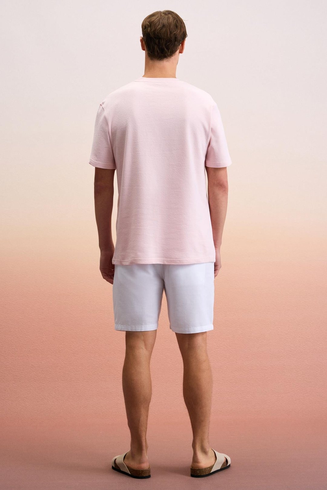 LAMINE Erkek Baskı Ve Nakış Detaylı %100 Organik Pamuk Bisiklet Yaka Kısa Kollu Regular Fit Pembe T-Shirt