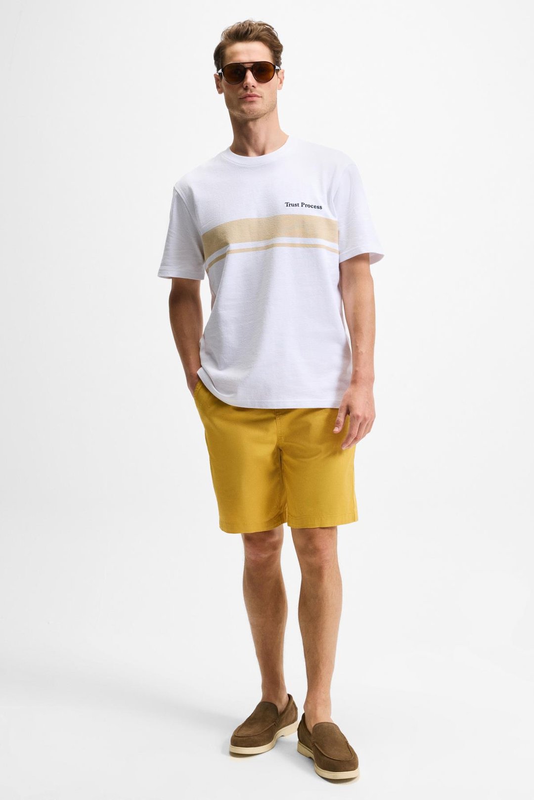 LAMINE Erkek Baskı Ve Nakış Detaylı %100 Organik Pamuk Bisiklet Yaka Kısa Kollu Regular Fit Beyaz T-Shirt