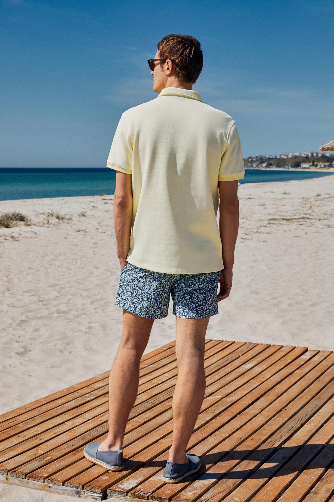 LAPORTE Erkek Dokulu Kumaşlı Slim Fit Sarı Polo Yaka T-shirt