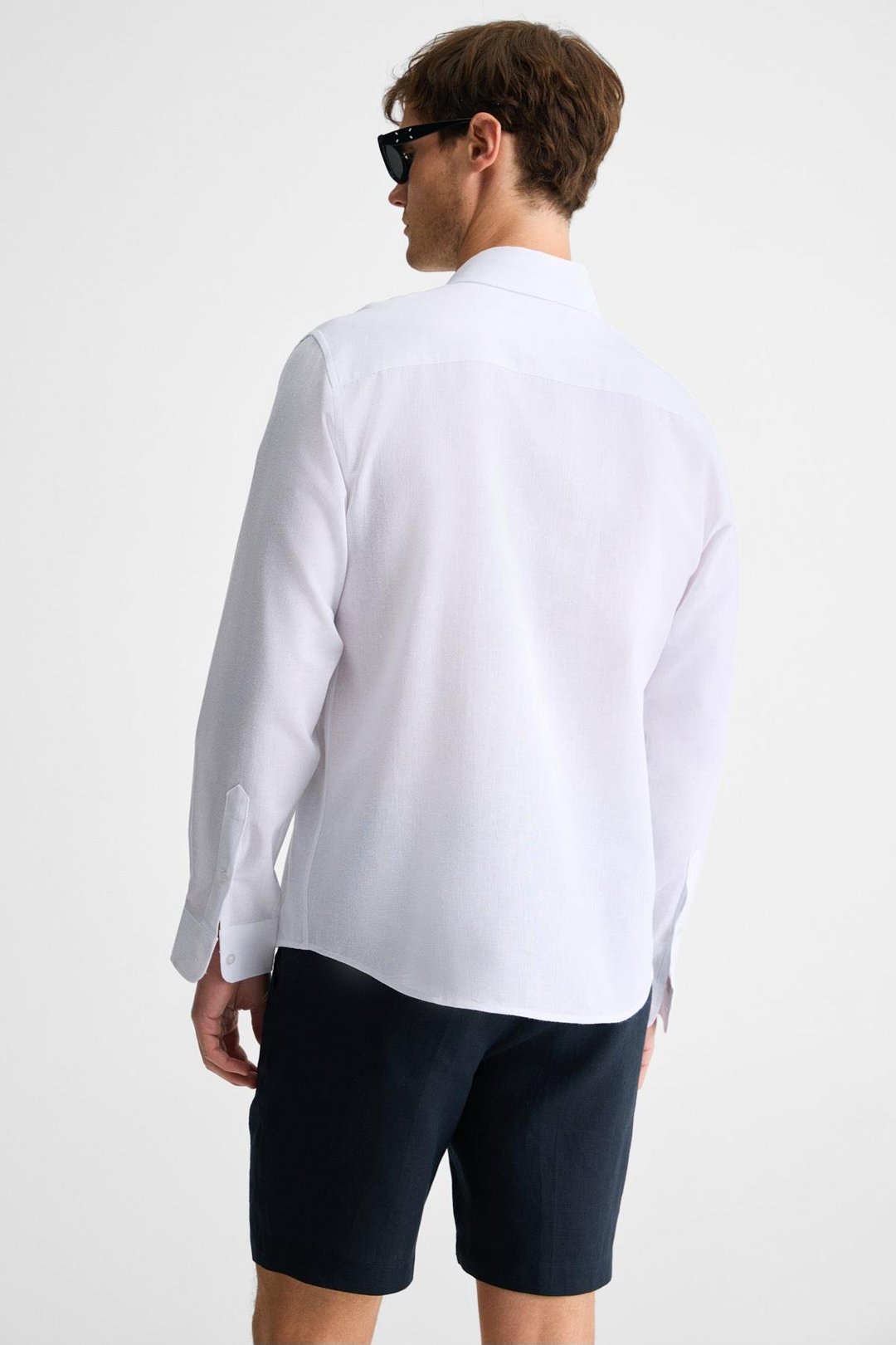 LASSE Erkek Gömlek Yaka Manşetli Uzun Kollu Regular Fit Beyaz Gömlek