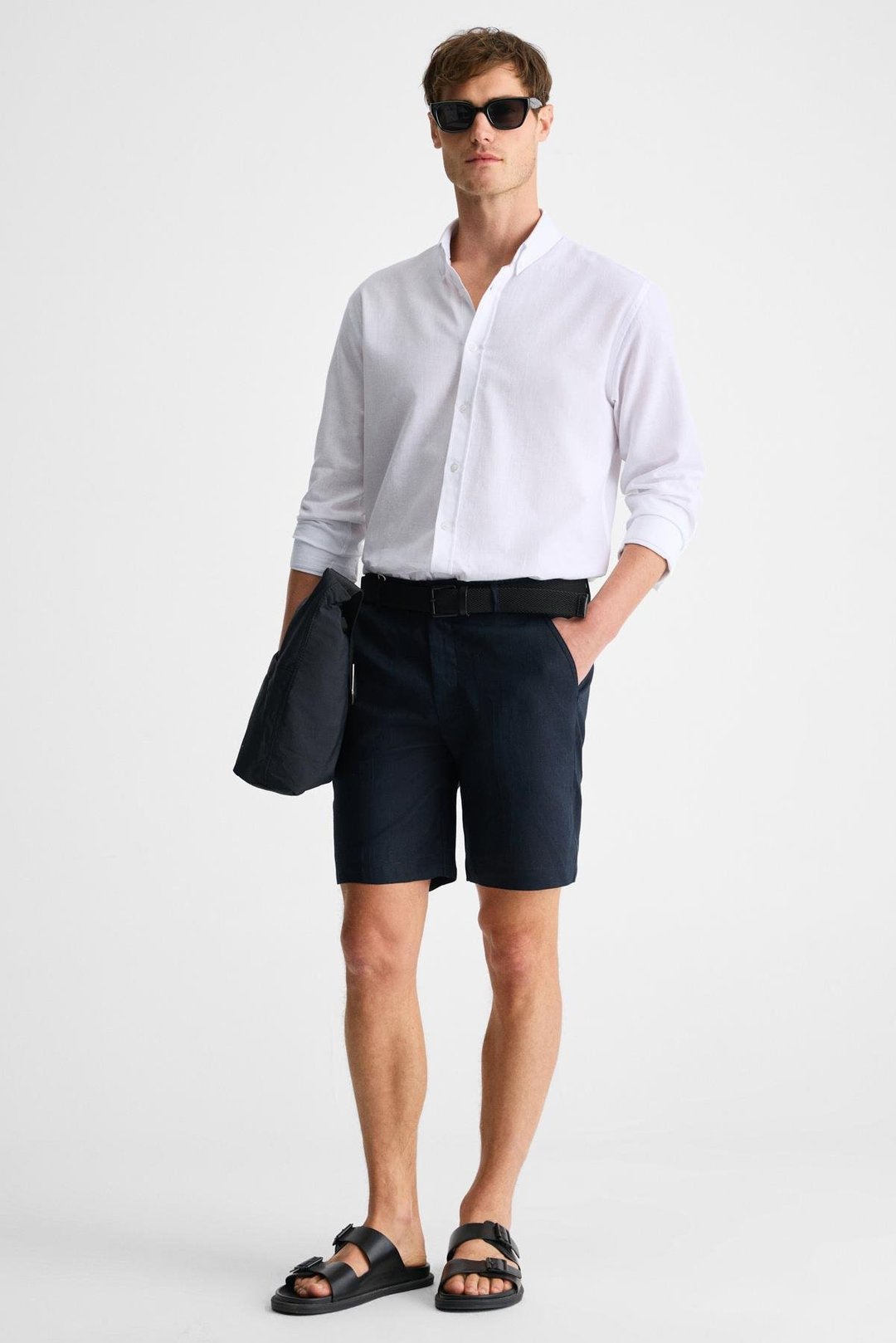 LASSE Erkek Gömlek Yaka Manşetli Uzun Kollu Regular Fit Beyaz Gömlek