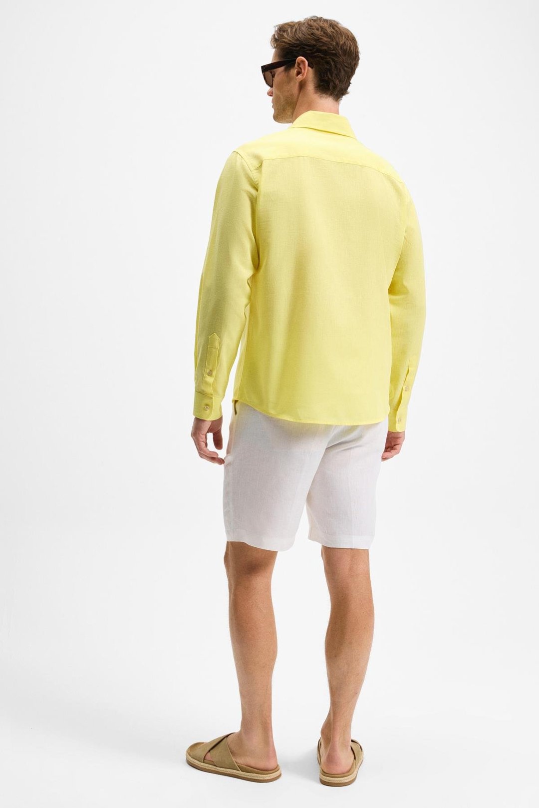 LASSE Erkek Gömlek Yaka Manşetli Uzun Kollu Regular Fit Sarı Gömlek